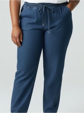 INC International Concepts Blue Straight Leg Crop Pants Size 16W